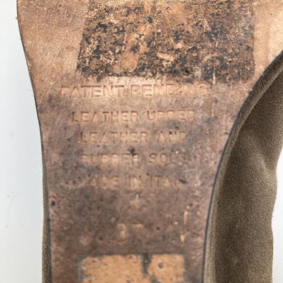 Anyi Lu Womens Wedges Beige Leather Leopard Scrunch Slip On Italy EUR 37 US 6.5M - Picture 6 of 10